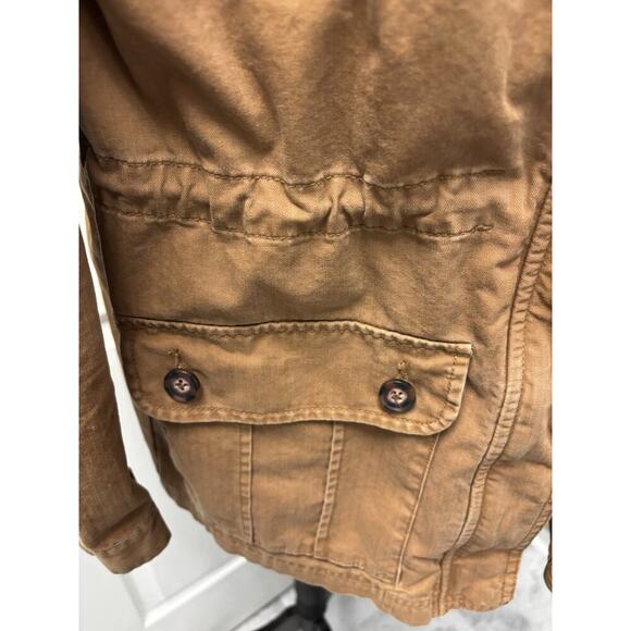 MERONA Zip & Snap Closure Drawstring Waist Brown Cargo Jacket Women's Size Small - Picture 2 of 5